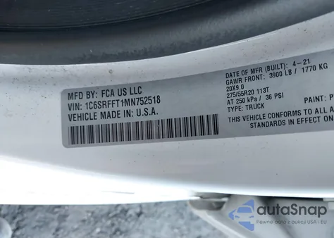 2021 Ram 1500 Big Horn/Lone Star from USA, damaged, VIN 1C6SRFFT1MN752518